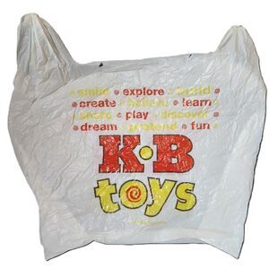 Vintage KB KayBee Toys Plastic Shopping Bag 1990s Memorabilia Collectible